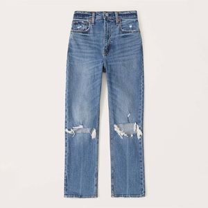 Abercrombie A&F All Day Comfort Stretch Ultra High Rise Ankle Straight Jean 25S